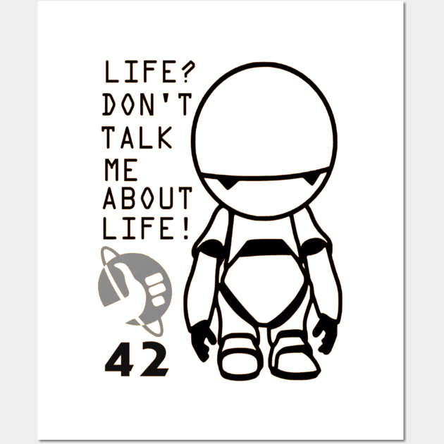 Marvin - Hitchhiker's Guide to the Galaxy Wall Art by OtakuPapercraft